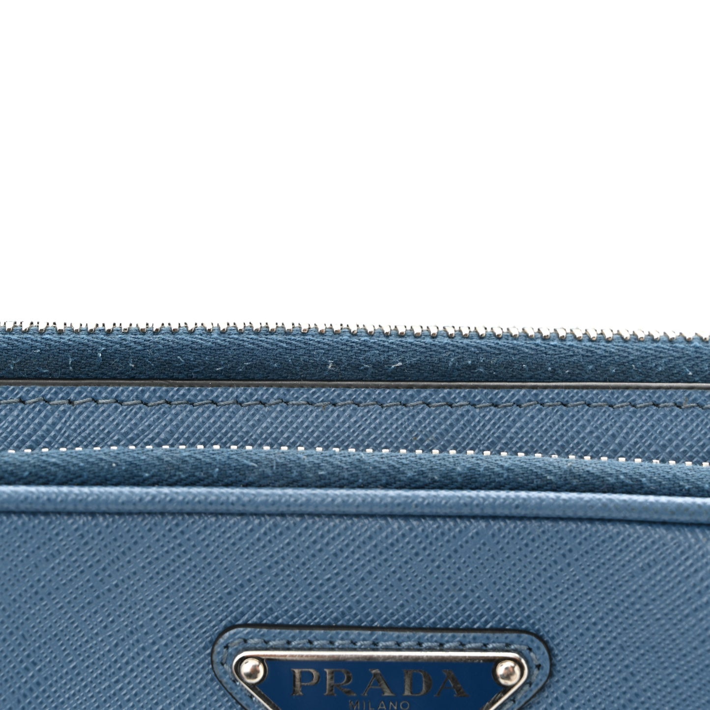 Saffiano Travel Double Zip Crossbody Belt Bag Cobalto