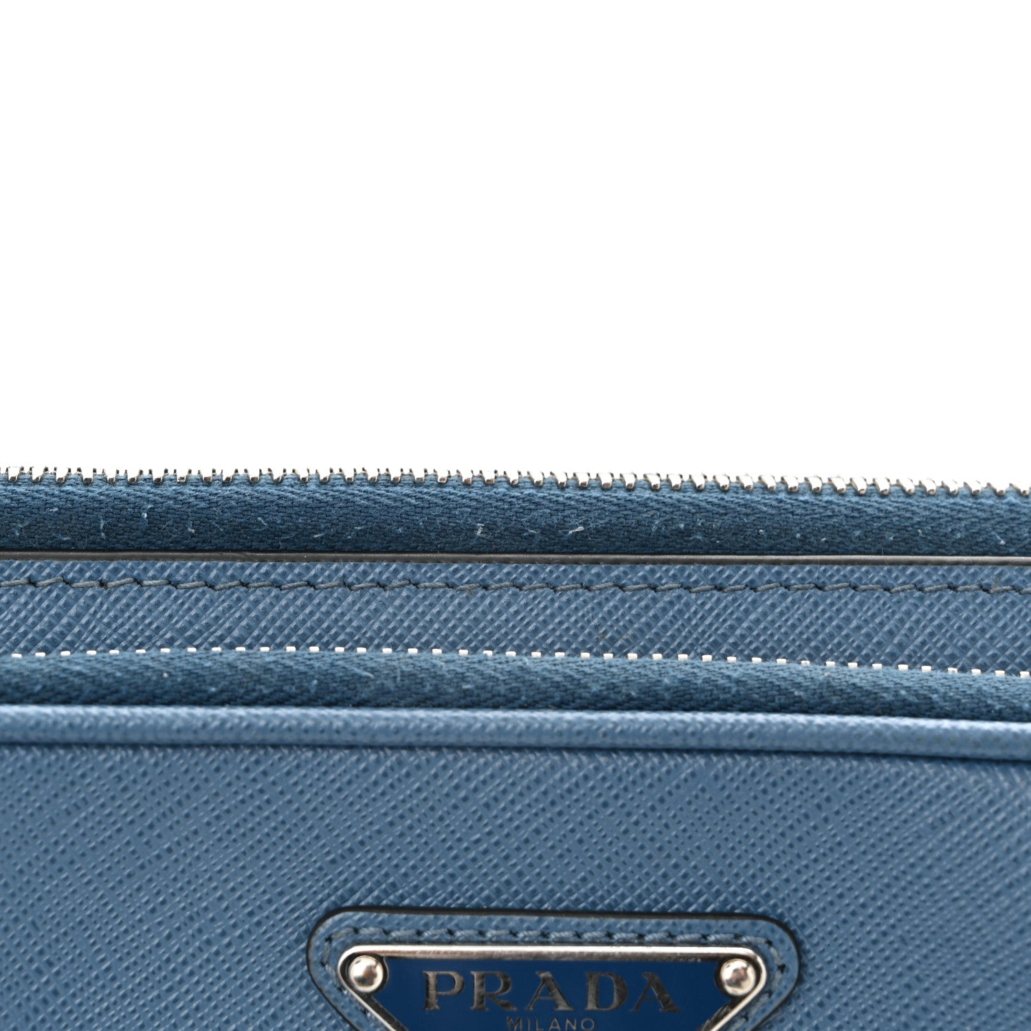 Prada Saffiano Travel Double Zip Crossbody Belt Bag Cobalto 10 of 10