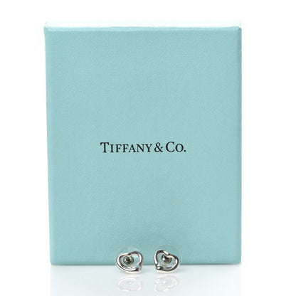 Tiffany Sterling Silver 11mm Elsa Peretti Open Heart Earrings 6 of 6