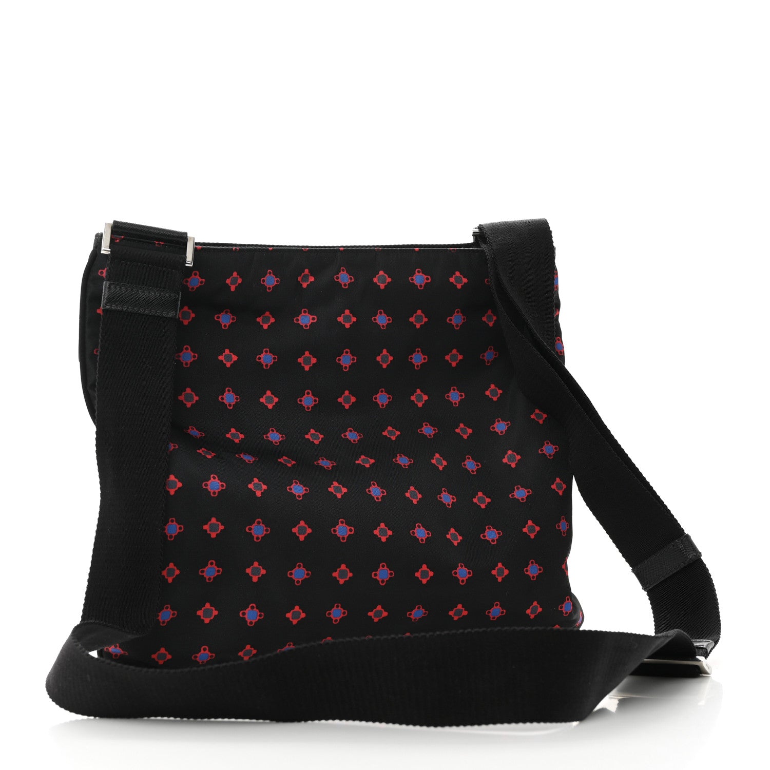 Prada Tessuto Stampato Nylon Flat Messenger Bag Black 3 of 9