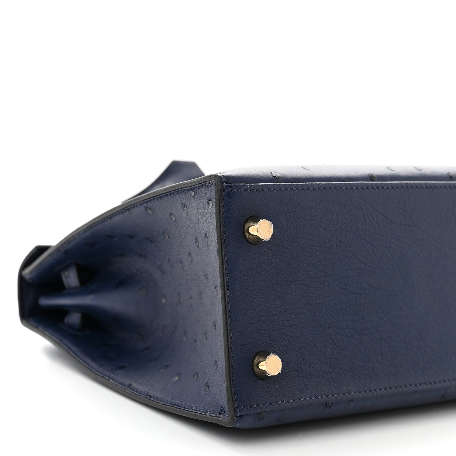 Hermes Ostrich Kelly Sellier 25 Bleu Iris 9 of 10