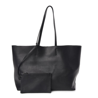 Tom Ford Calfskin Perforated Logo Tote Black 1 of 13