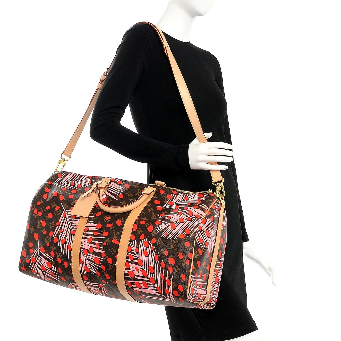 Monogram Jungle Dots Keepall Bandouliere 50 Sugar Pink Poppy