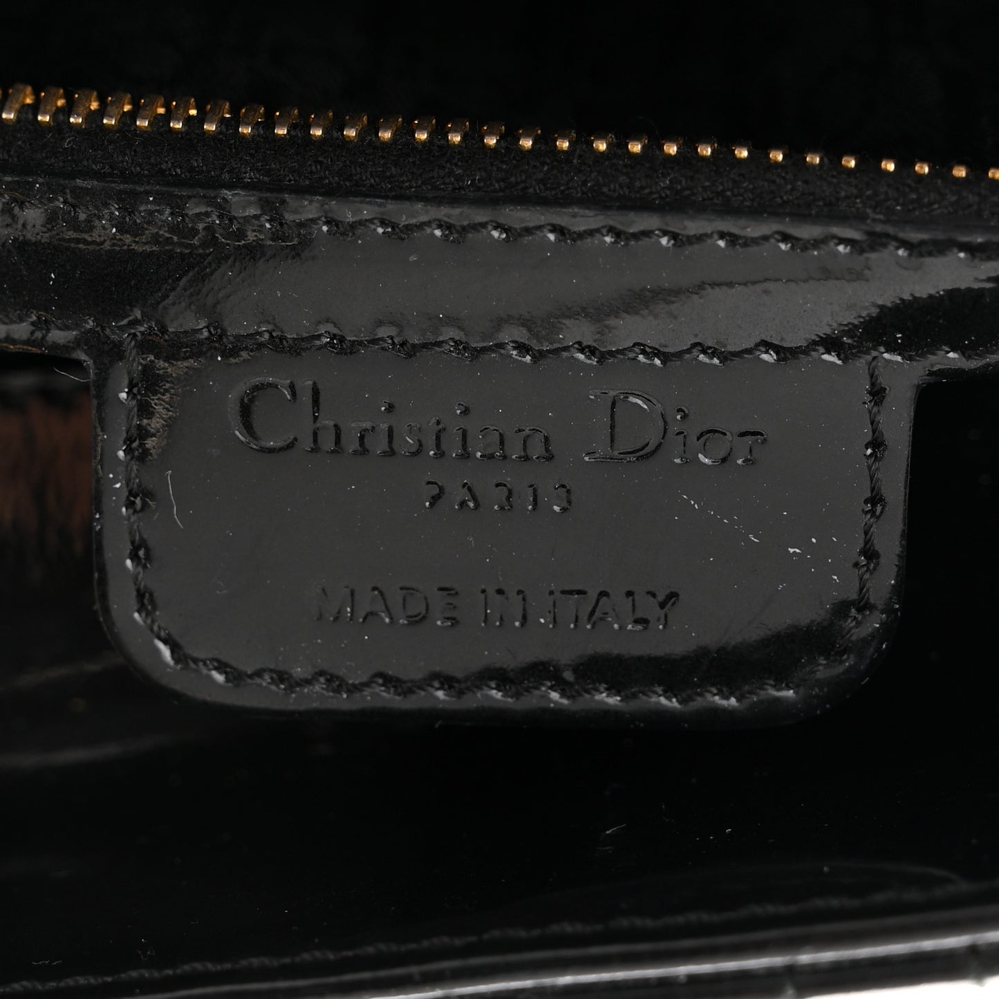 Patent Cannage Medium Lady Dior Black
