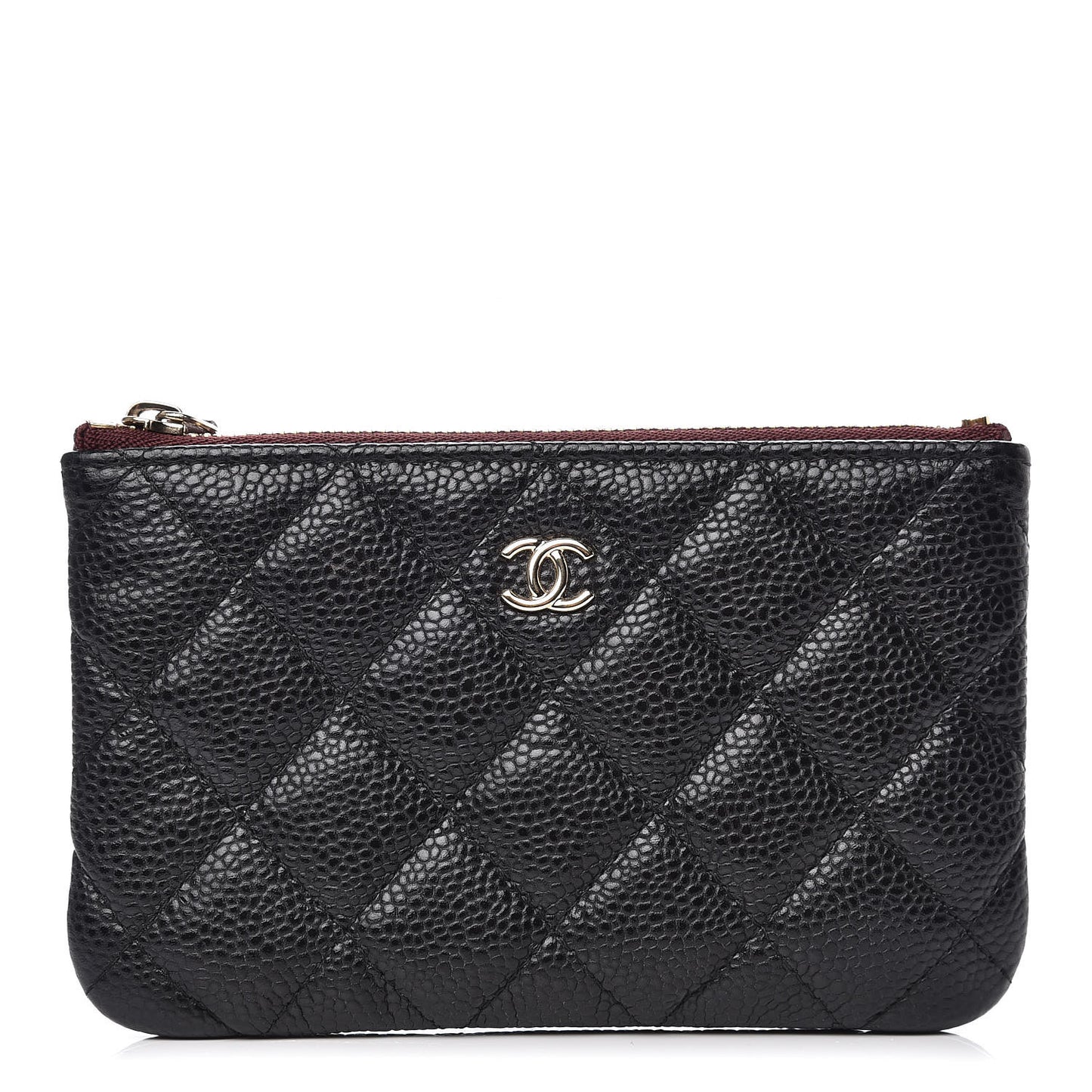 Caviar Quilted Small Cosmetic Case Black
