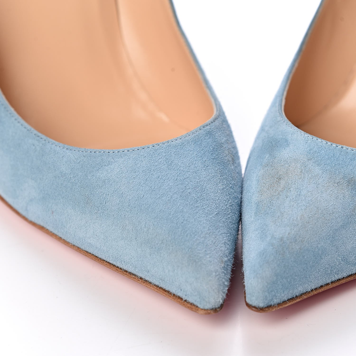 Christian Louboutin Veau Velours Pigalle Follies 100 Pumps 40 Celeste 13 of 19