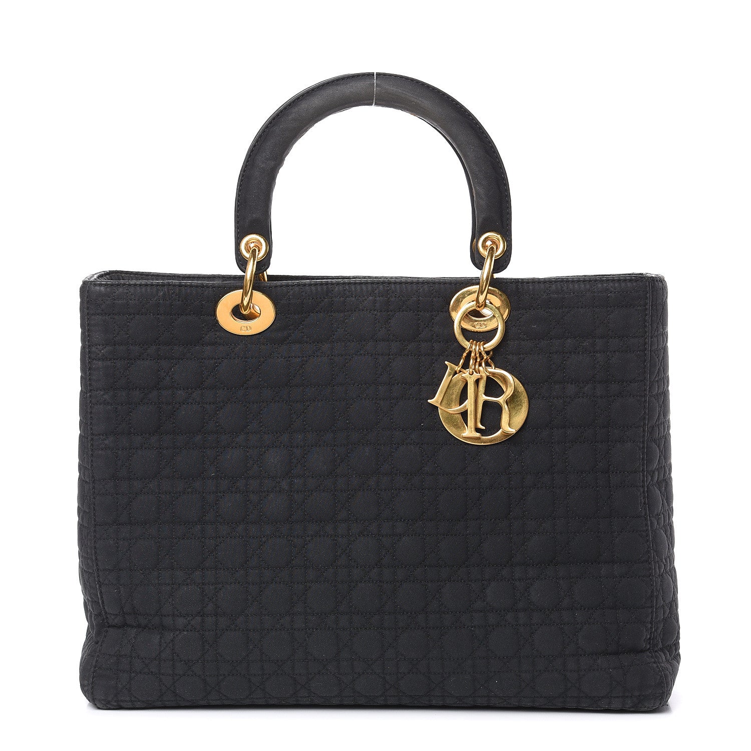 Christian Dior Nylon Cannage Large Lady Dior Black 2 of 16