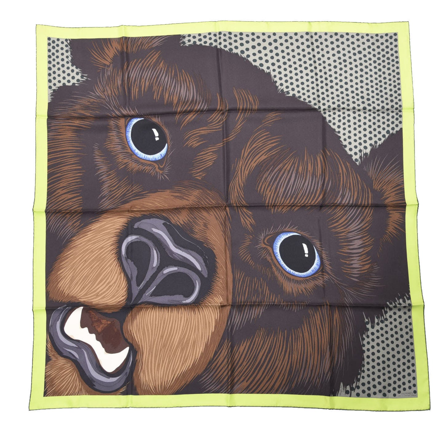 Silk Grrrrr! Scarf 100 Marron Lime Sapin