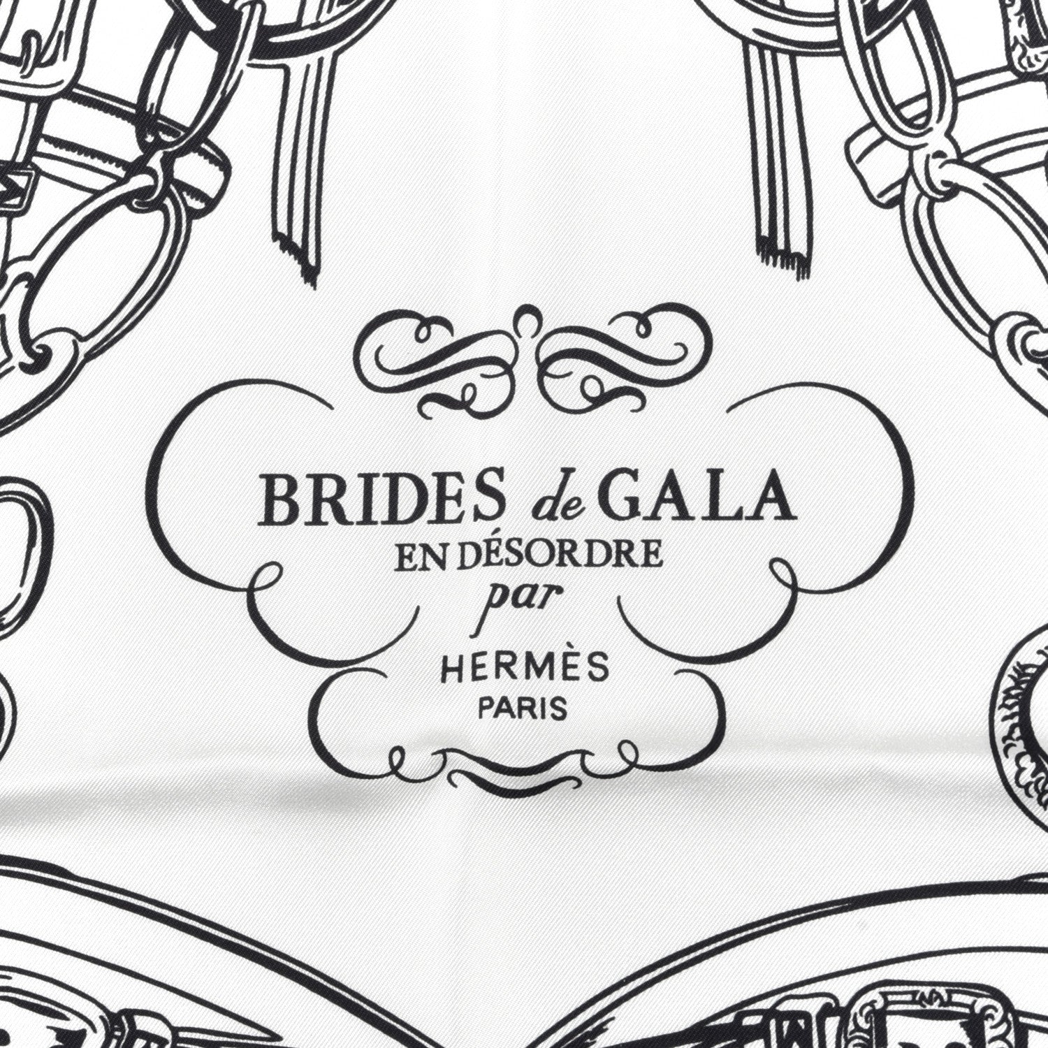 Hermes Silk Brides De Gala Scarf 72 Black White 2 of 3