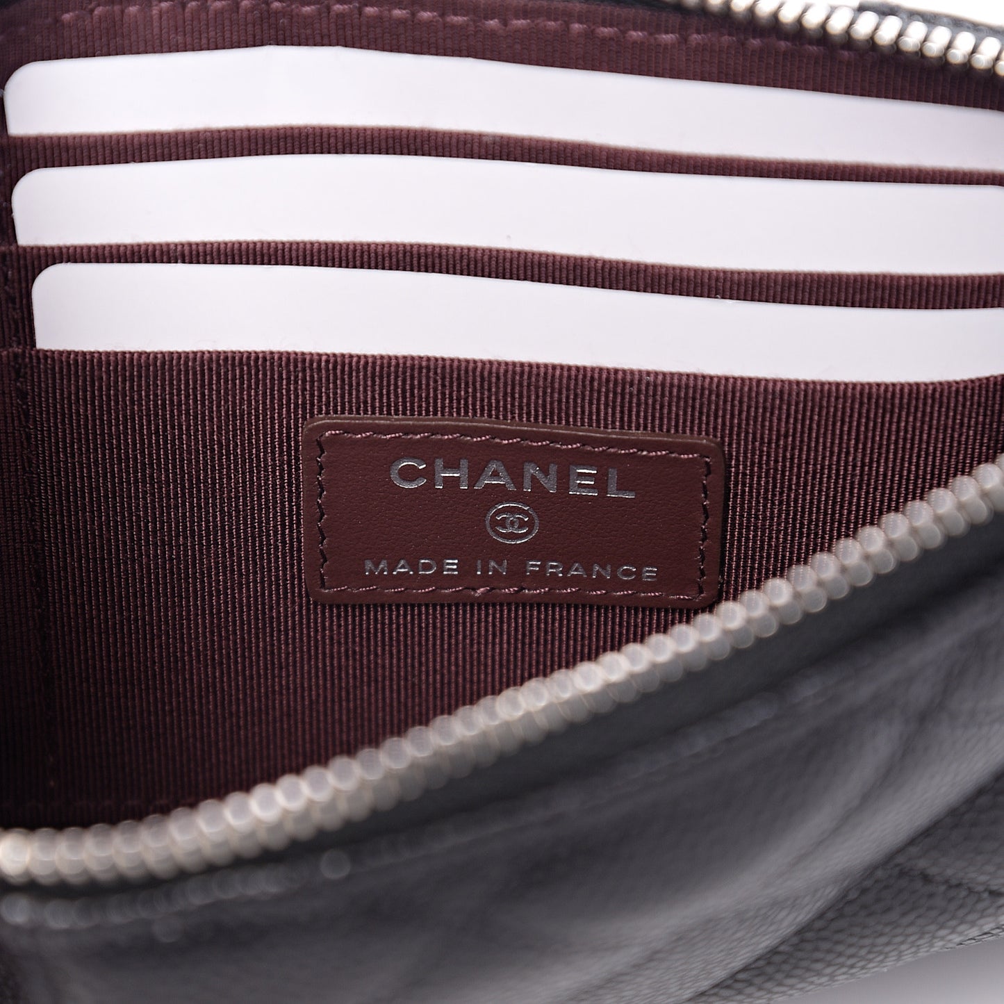 Caviar Quilted Classic Flat Wallet Pouch Black