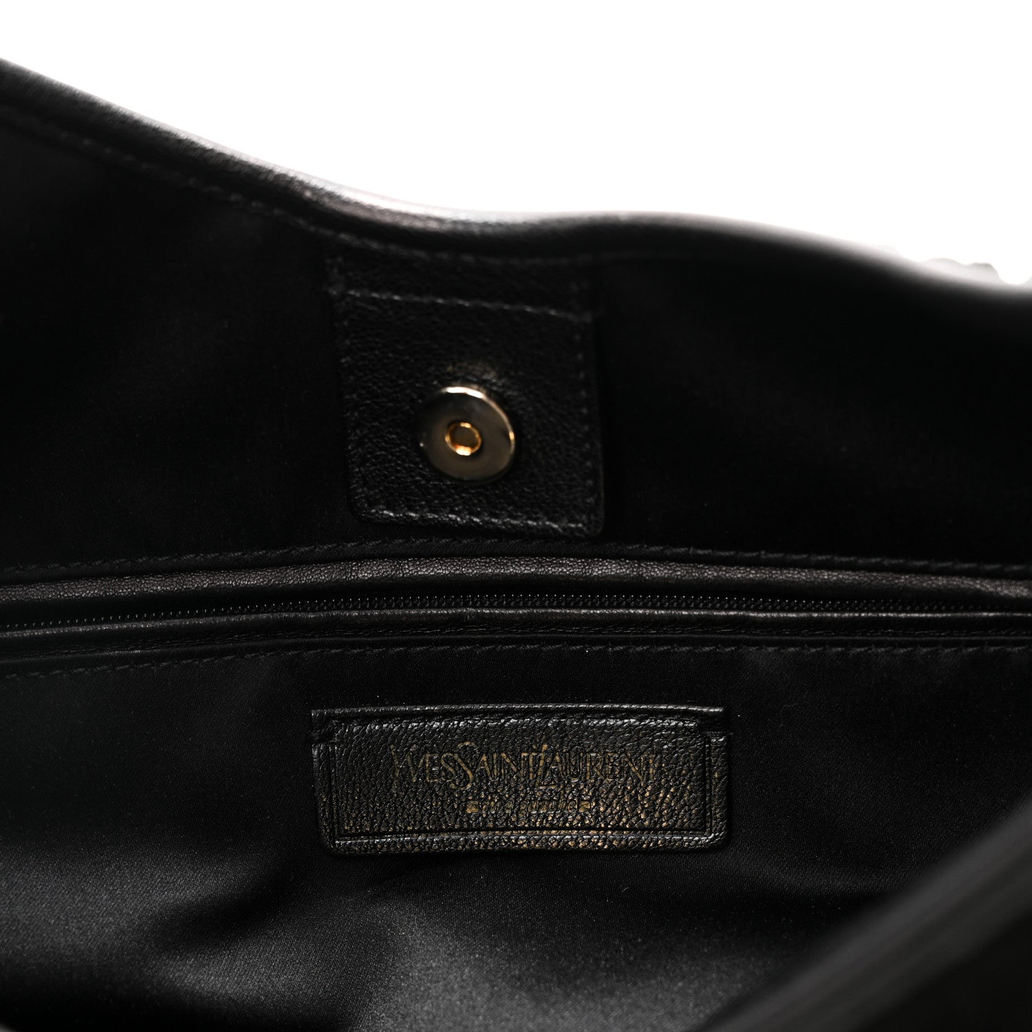 Saint Laurent Suede Calfskin Fringe Buffalo Horn Mombasa Hobo Black 6 of 11