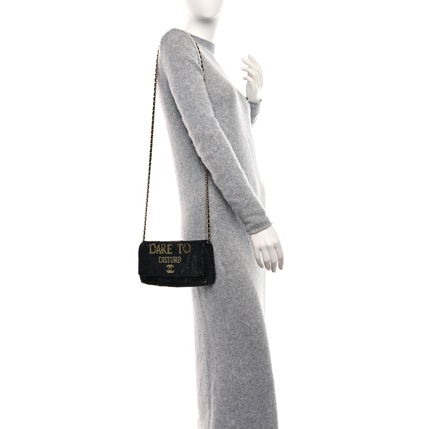 Chanel Sequin Paris Cosmopolite Dare To Disturb Flap Black Gold 2 of 11