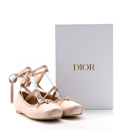 Christian Dior Satin Grosgrain D-Joy Ballet Flats 39 Beige Rose 9 of 9