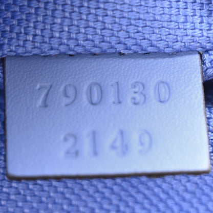 Gucci Calfskin Jumbo GG Embossed Super Mini Top Handle Bowler Bag Blue 7 of 10