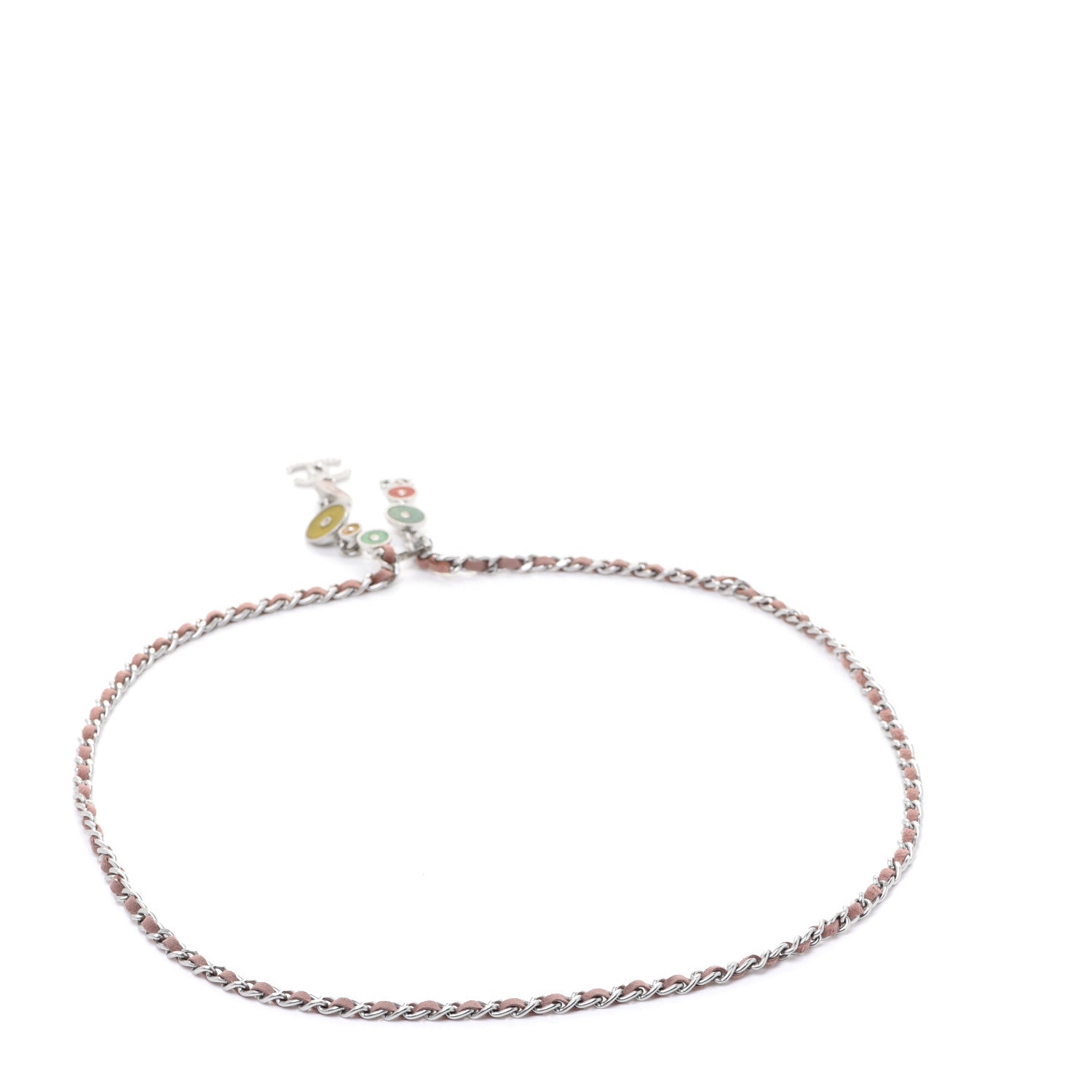 Chanel Lambskin Gripoix Poured Glass Crystal CC Charm Chain Belt Silver 2 of 7