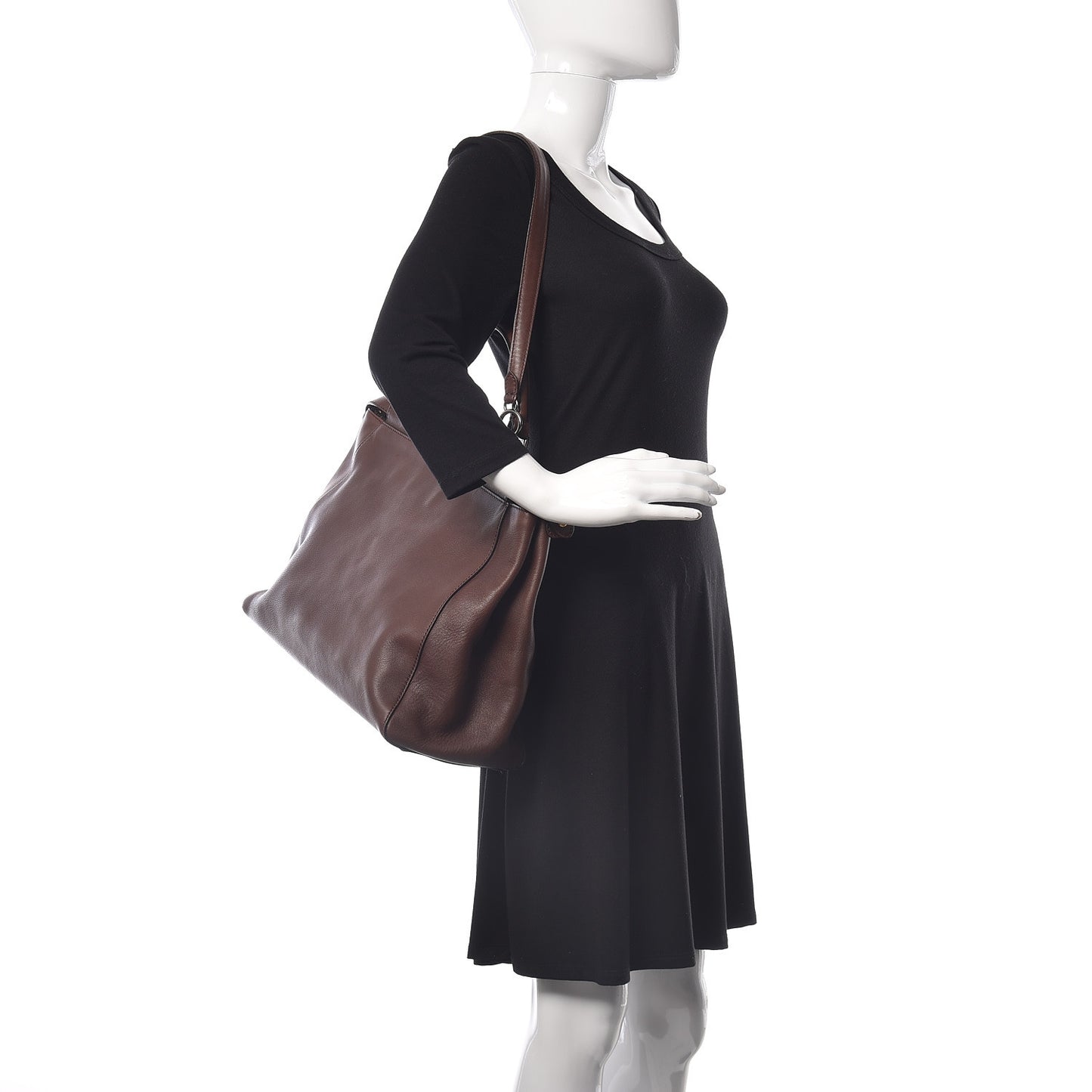 Vitello Zucca Large Peekaboo Iconic Satchel Marrone Tobacco