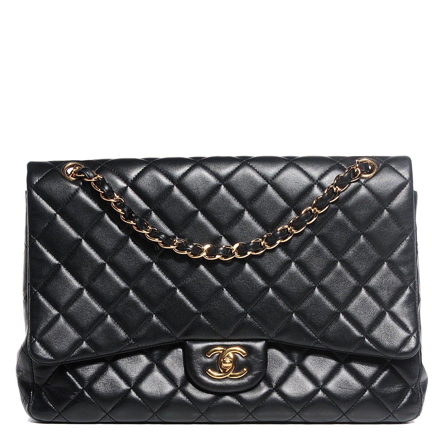 Chanel Lambskin Quilted Maxi Single Flap Black 1 of 7