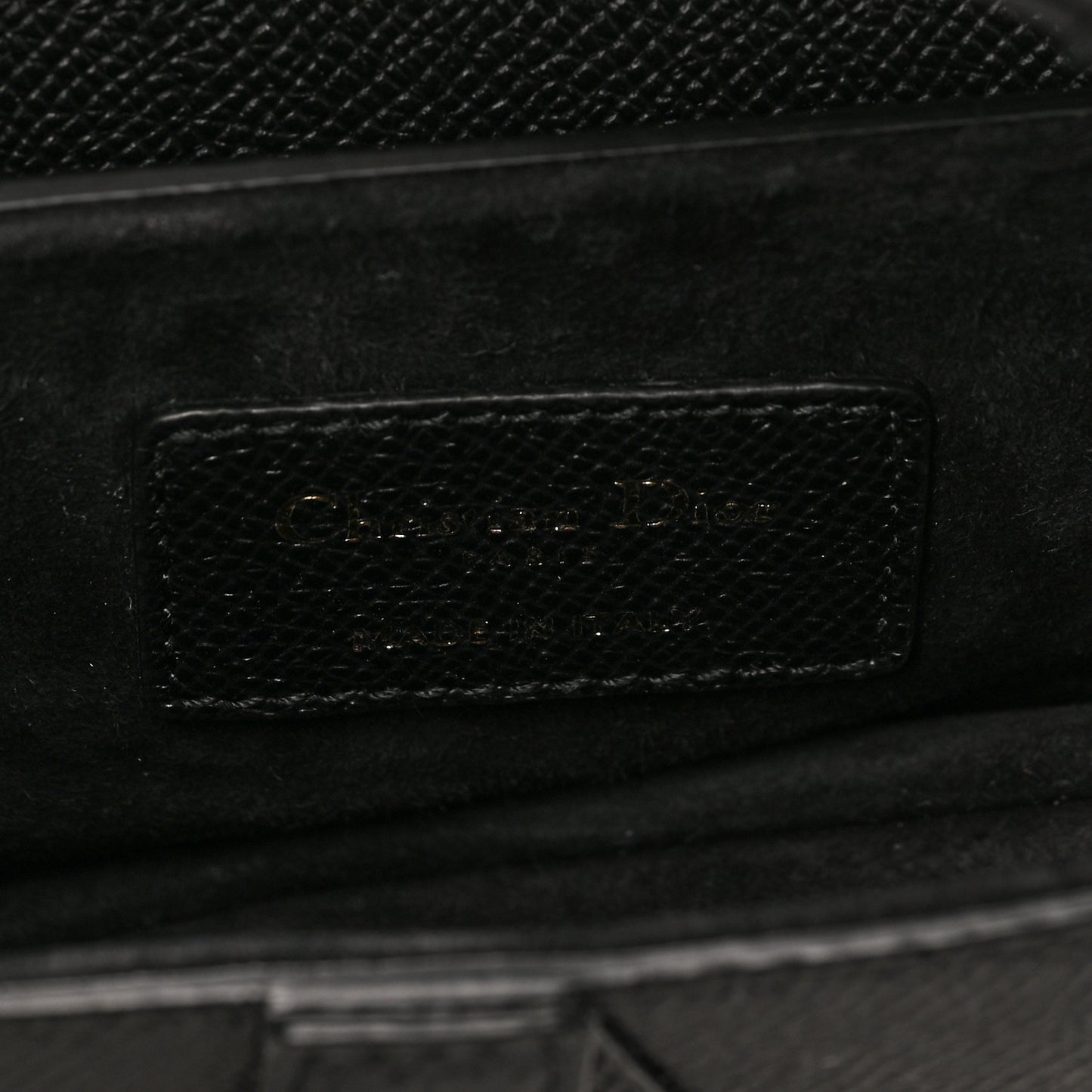 Grained Calfskin Mini Saddle Bag With Strap Black