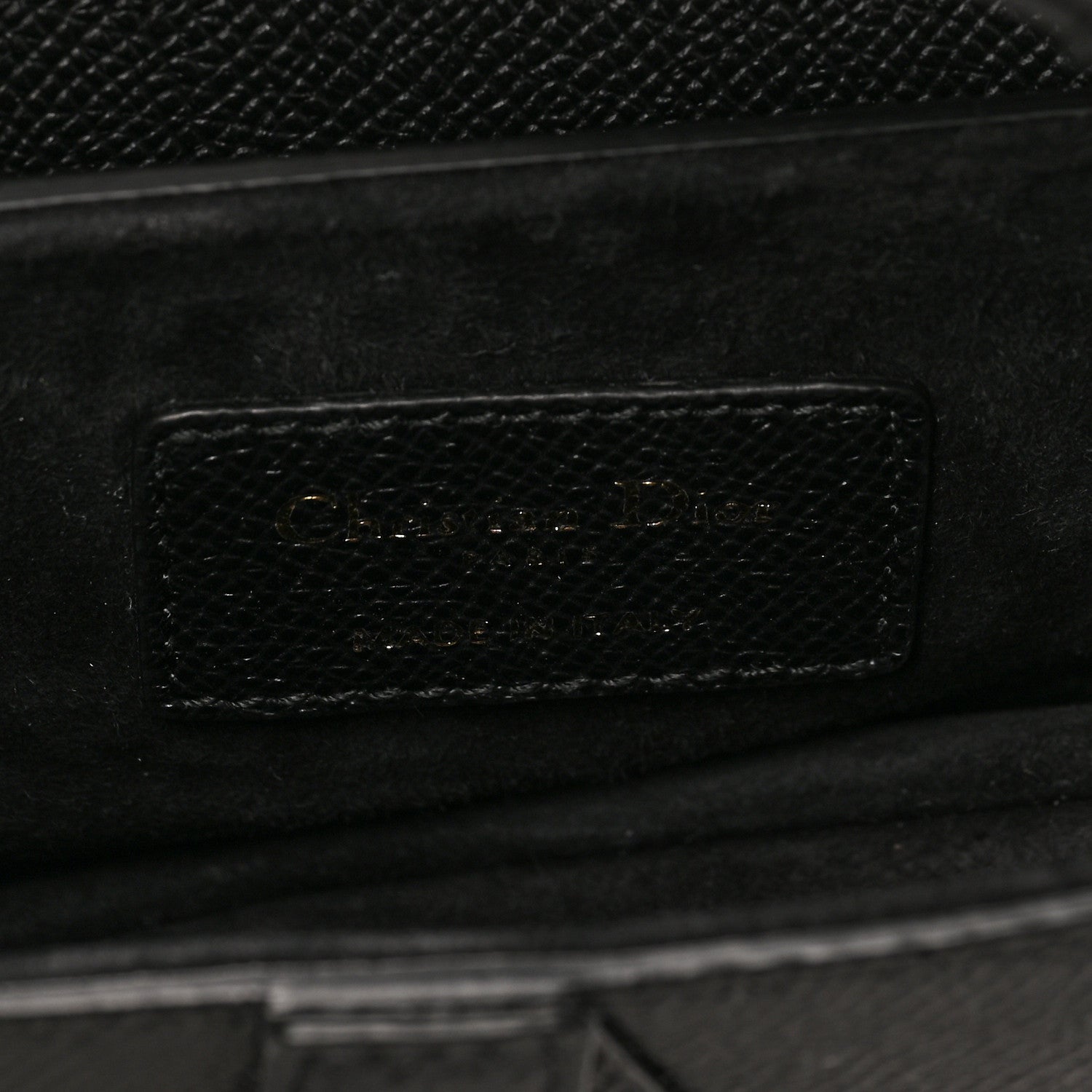 Christian Dior Grained Calfskin Mini Saddle Bag With Strap Black 6 of 8