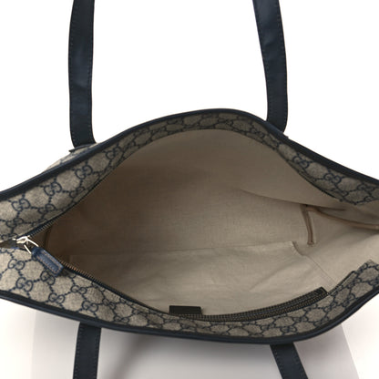 Gucci GG Supreme Monogram Medium Zippered Shopping Tote Navy 5 of 10