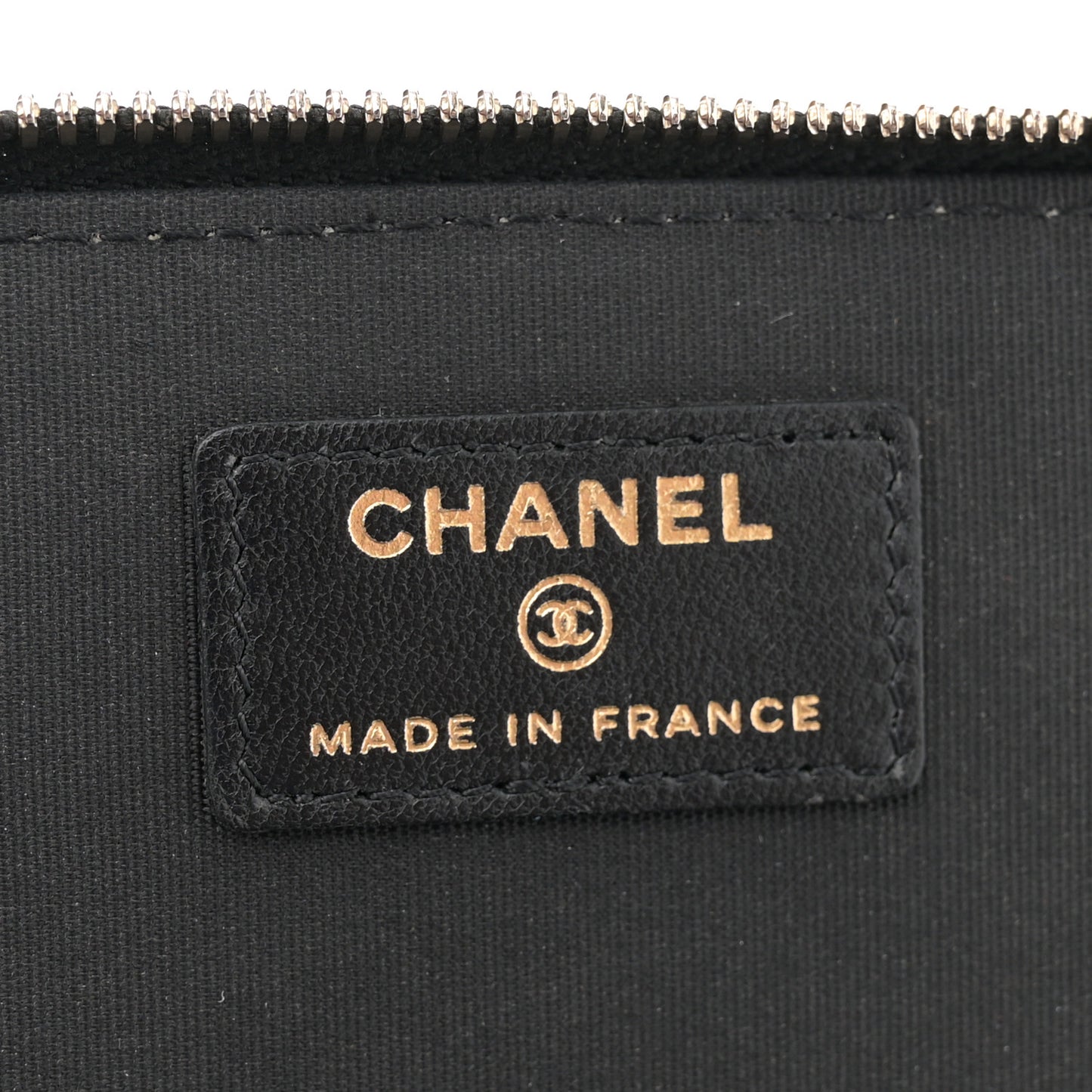 Lambskin Quilted Small Top Handle Vanity Case With Chain Black