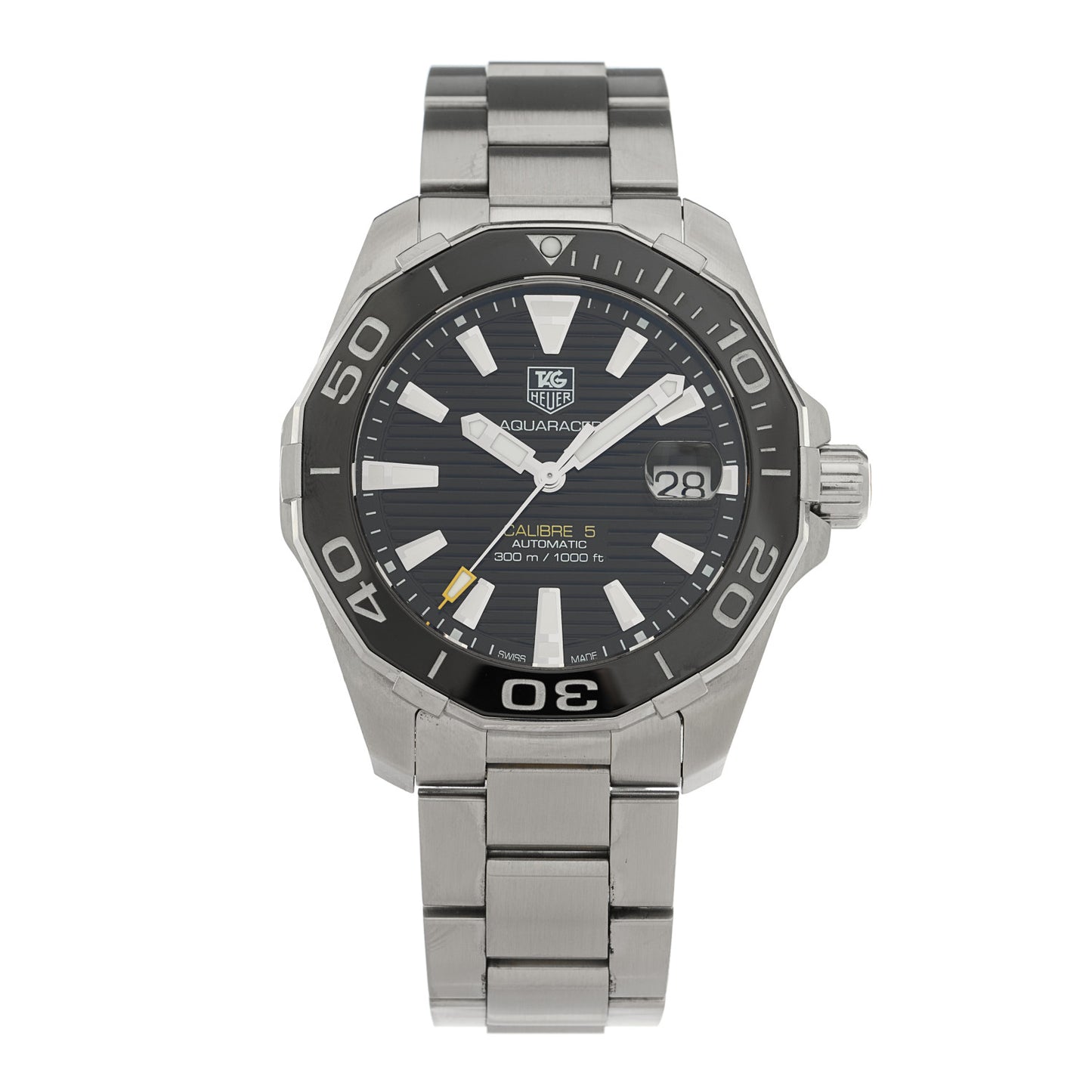 Stainless Steel 41mm Aquaracer 300M Automatic Watch Black WAY211A-0