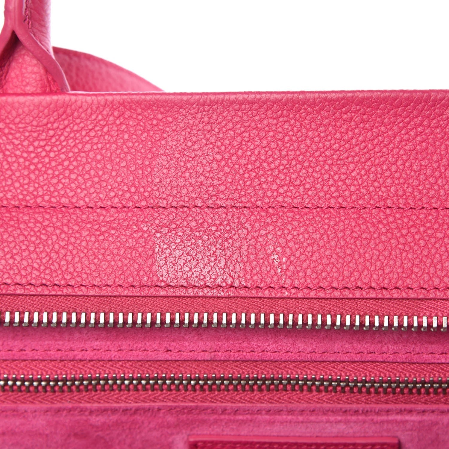 Saint Laurent Grained Calfskin Small Cabas Rive Gauche Bubblegum 9 of 10