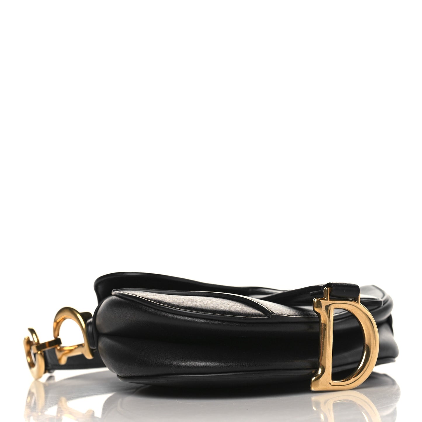 Calfskin Mini Saddle Bag Black