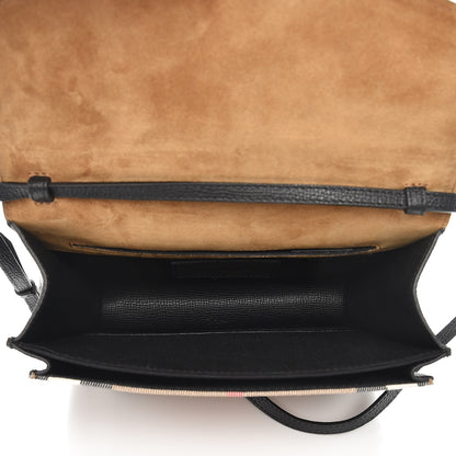 Burberry Derby Calfskin House Check Small Macken Crossbody Bag Black 7 of 7