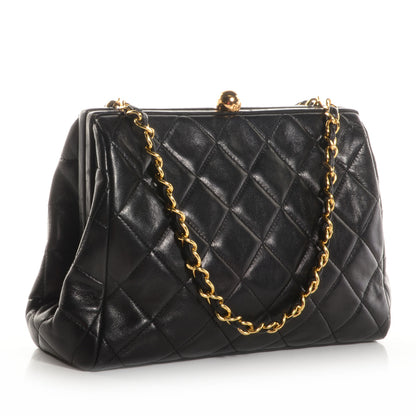 Chanel Lambskin Quilted Framed Evening Bag Black 3 of 7