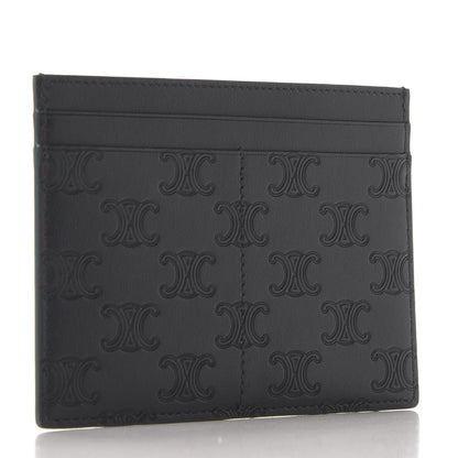 Celine Smooth Calfskin Triomphe Embossed Card Holder Black 3 of 7