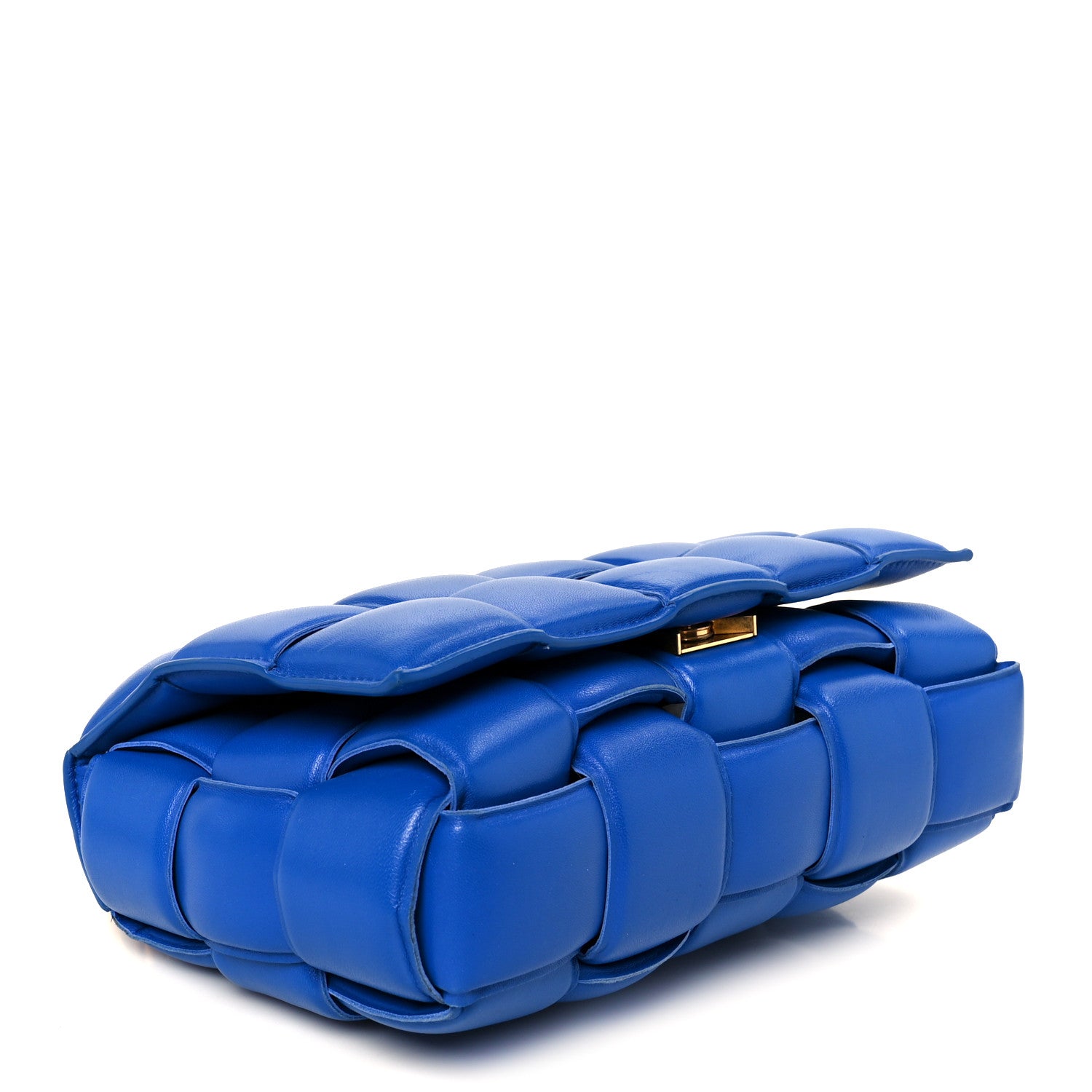 Bottega Veneta Lambskin Maxi Intreccio Padded Chain Cassette Crossbody Bag Cobalt 4 of 12