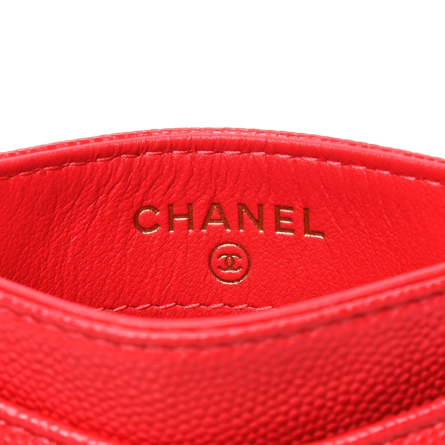Chanel Caviar Quilted Card Holder Red 4 of 4