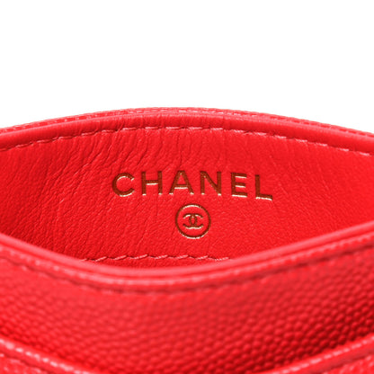 Chanel Caviar Quilted Card Holder Red 4 of 4