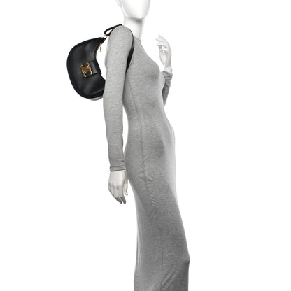 Celine Smooth Calfskin Medium Strap Ava Triomphe Shoulder Bag Black 2 of 11