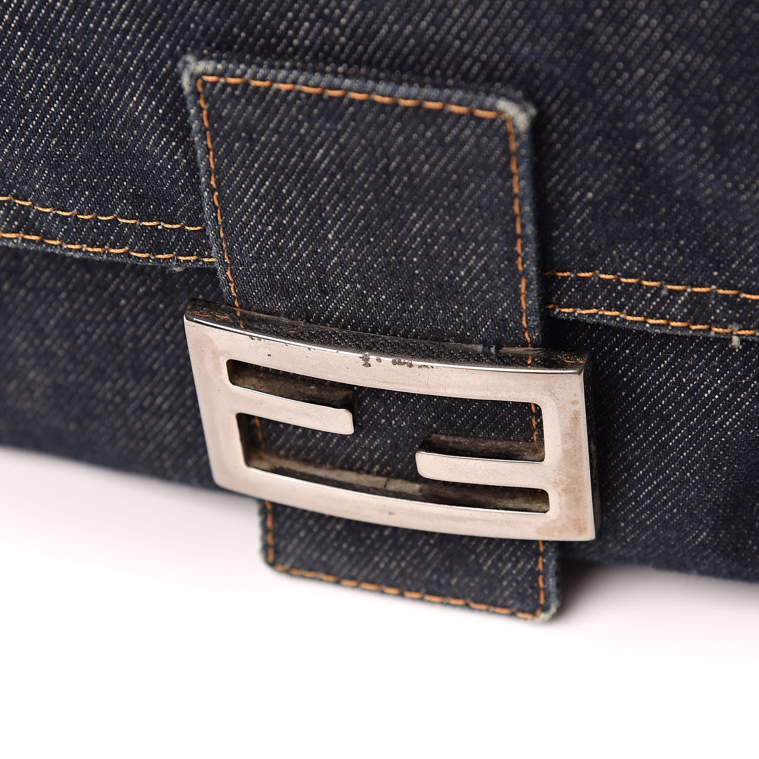 Fendi Denim Mama Baguette Blue 14 of 14