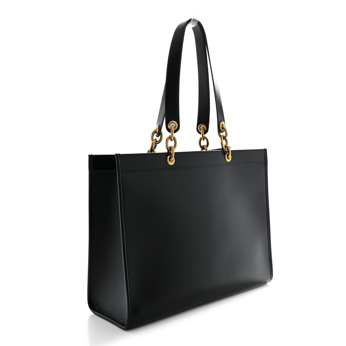 Smooth Calfskin Maillon Cabas Tote Black