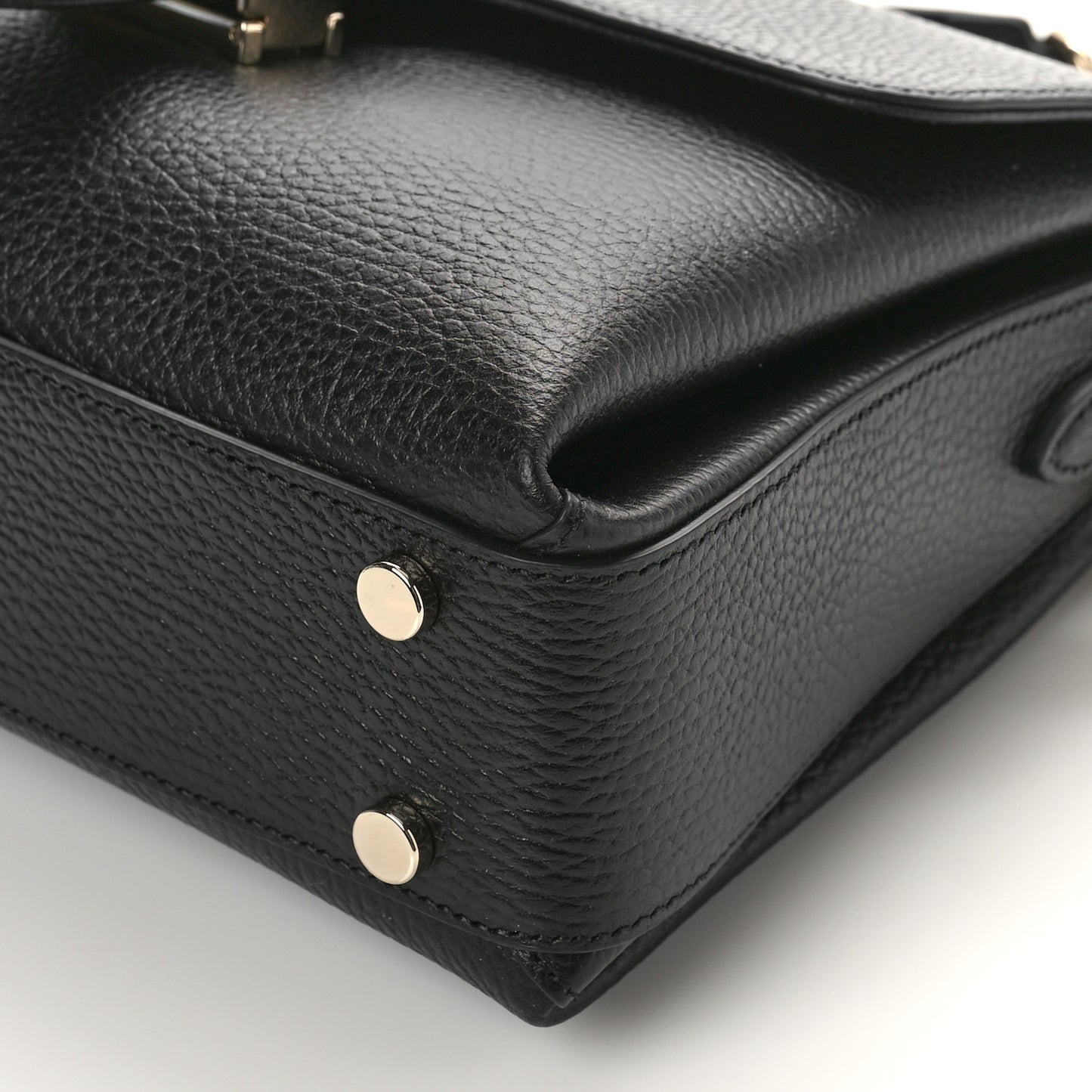 Dollar Calfskin Interlocking G Top Handle Shoulder Bag Black