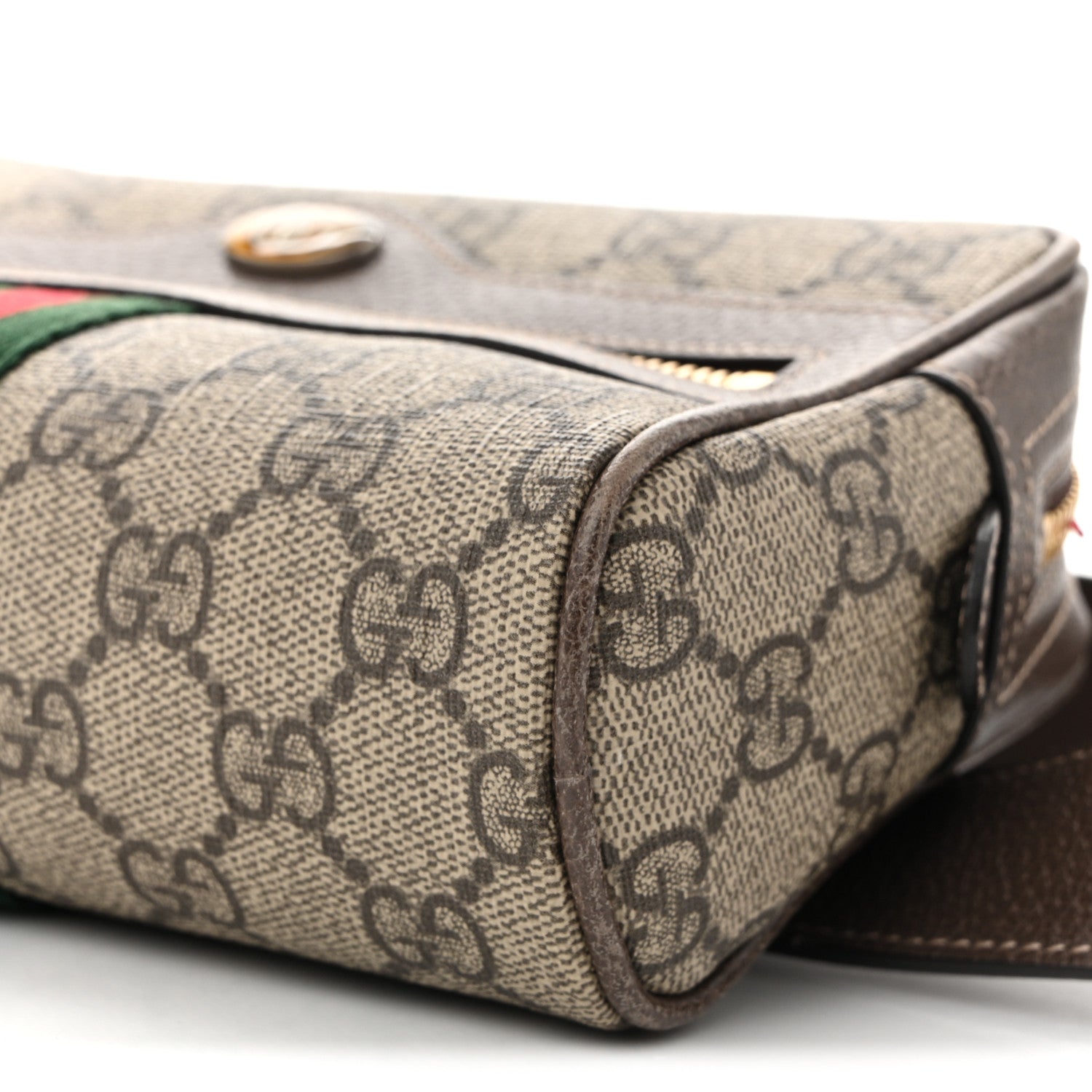 Gucci GG Supreme Monogram Web Small Ophidia Belt Bag 95 38 Dark Brown 10 of 11