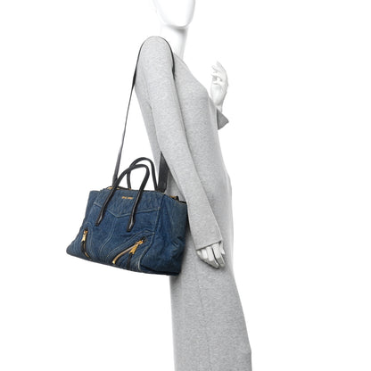 Miu Miu Denim Matelasse Biker Tote Avio 2 of 16