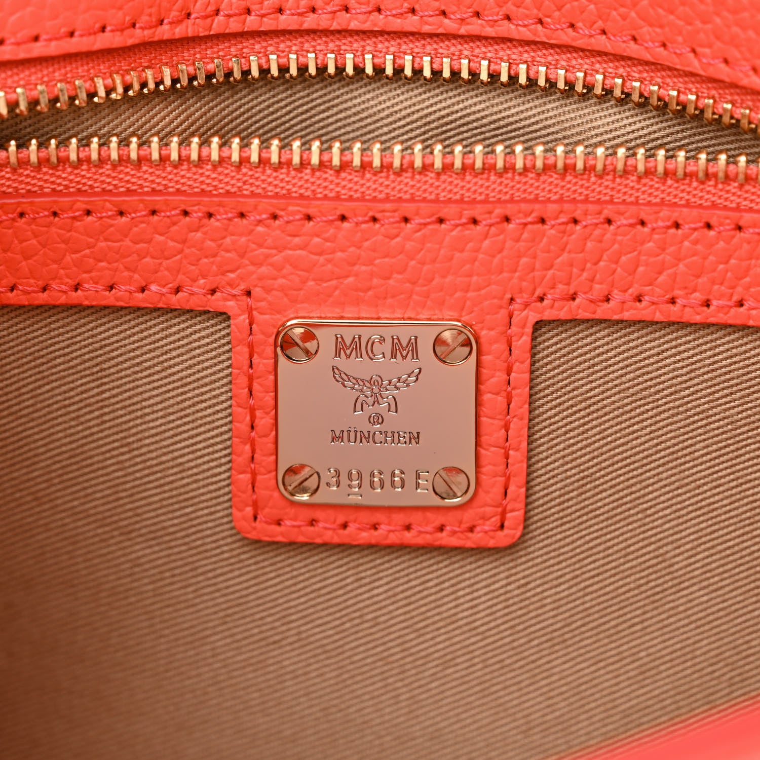 MCM Calfskin Medium Millie Crossbody Bag Hot Coral 6 of 10