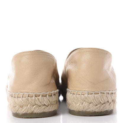 Chanel Lambskin CC Espadrilles 37 Beige Black 7 of 12