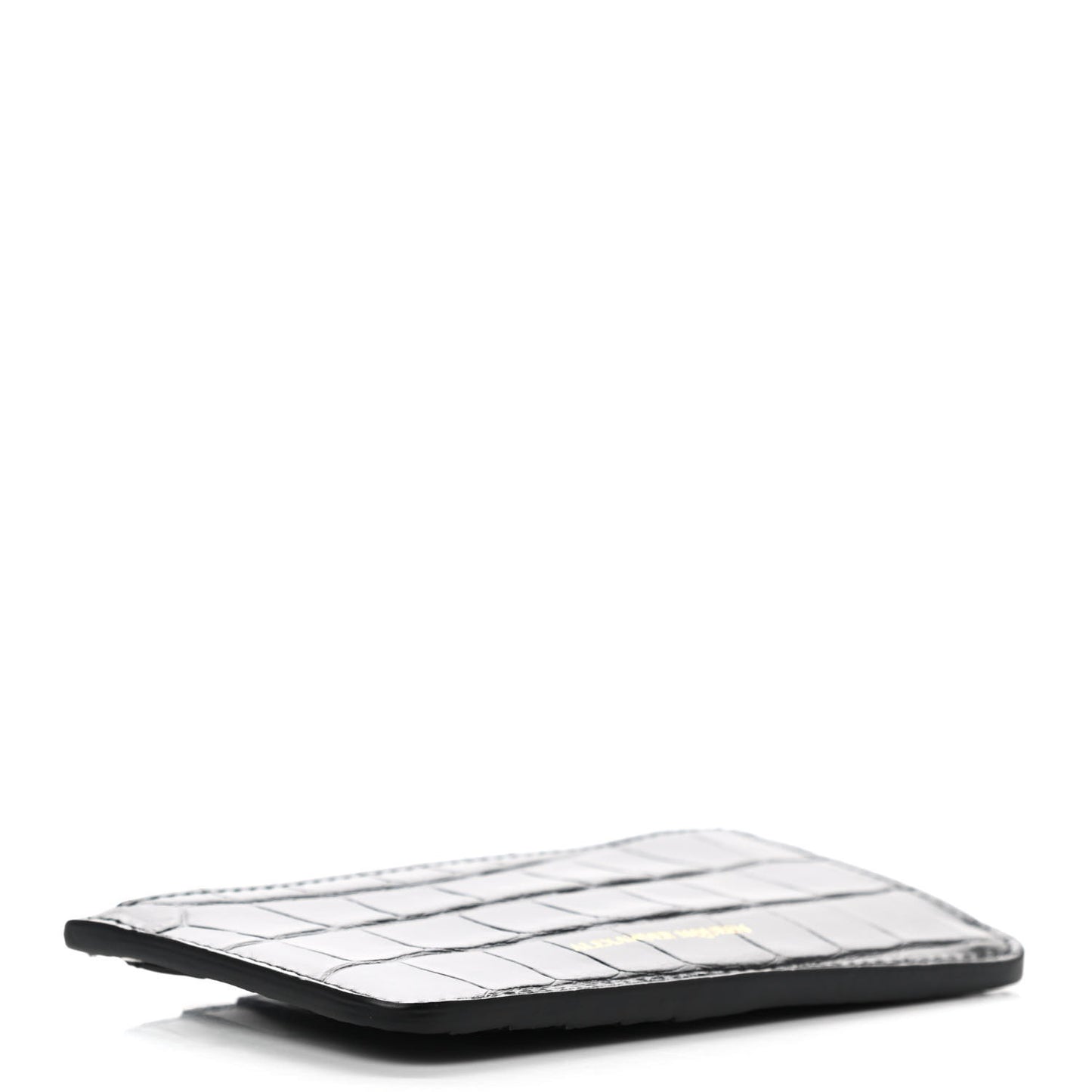 Calfskin Crocodile Embossed Card Holder Wallet Black