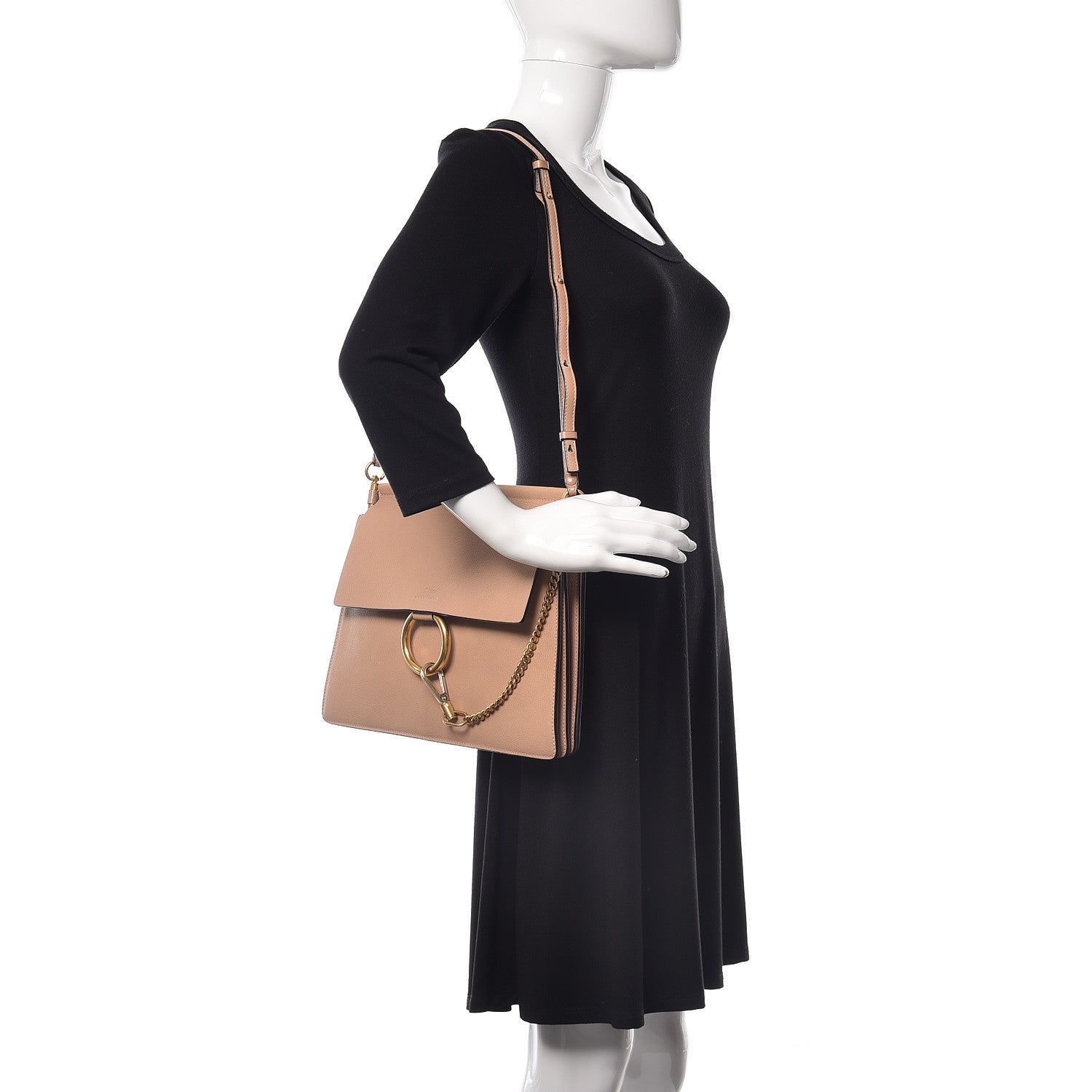 Chloe Calfskin Medium Faye Shoulder Bag Biscotti Beige 2 of 16