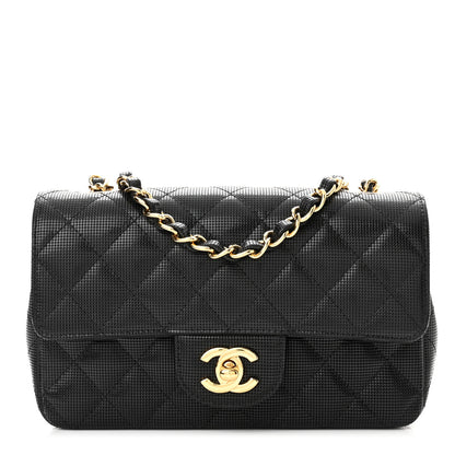 Chanel Metallic Calfskin Quilted Pixel Effect Mini Rectangular Flap Black 1 of 8