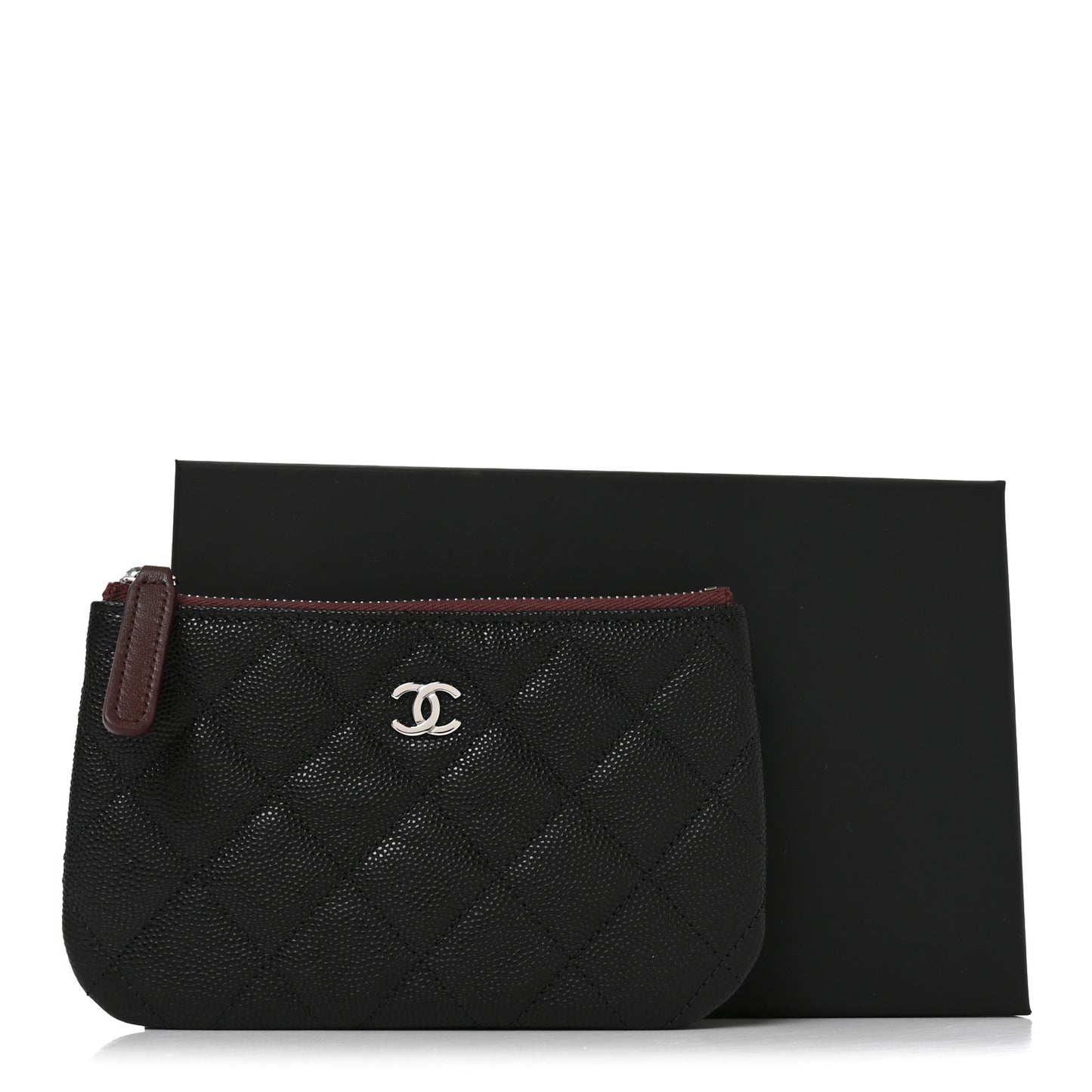 Caviar Quilted Small Cosmetic Case Black