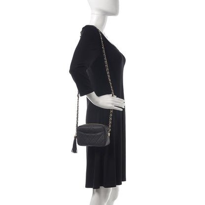 Chanel Iridescent Caviar Quilted Mini Coco Tassel Camera Case Black 2 of 8