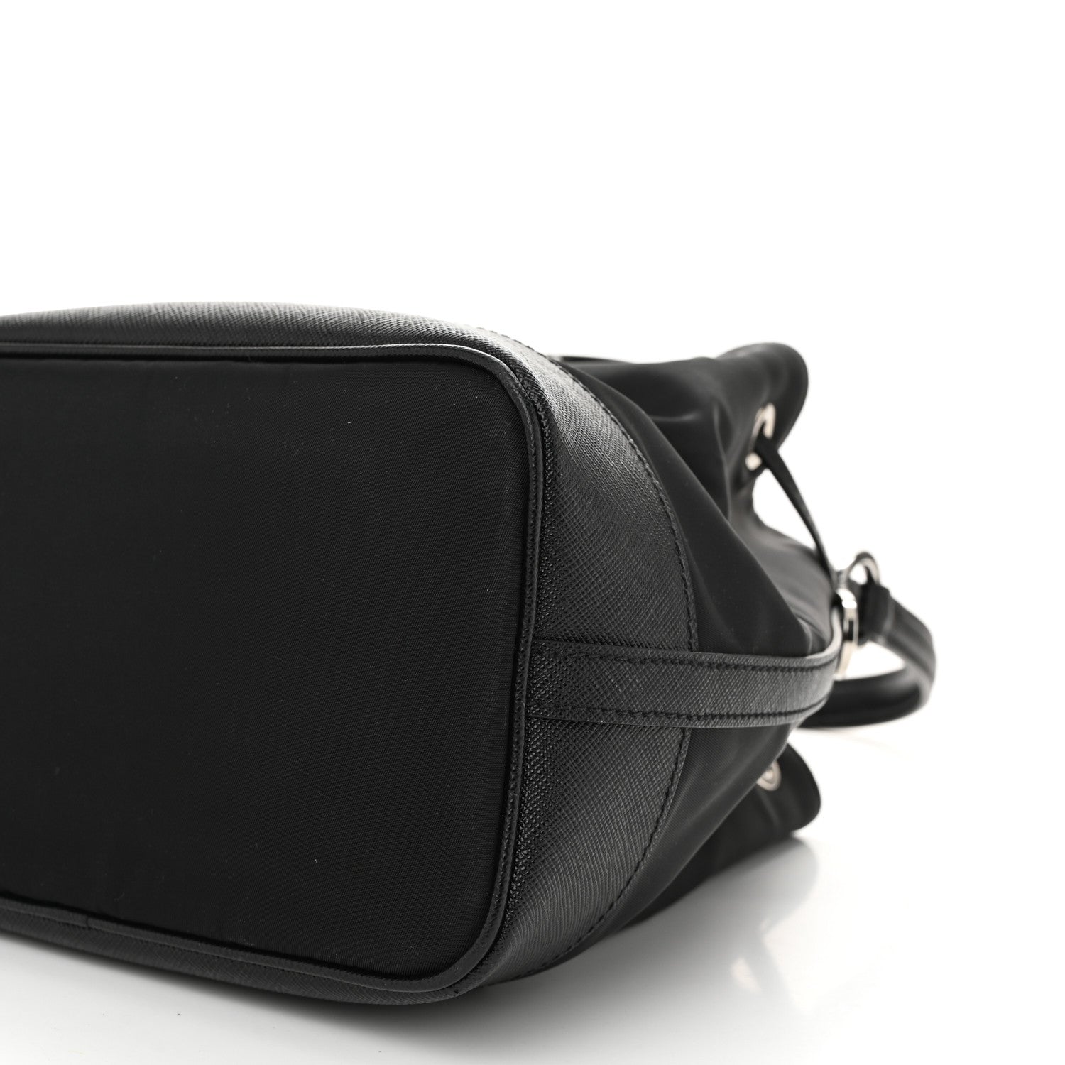 Prada Tessuto Nylon Saffiano Secchiello Bucket Bag Black 10 of 10