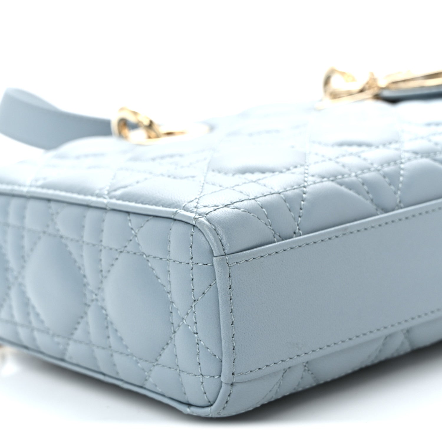 Christian Dior Lambskin Cannage Medium Lady D-Joy Light Blue 8 of 9