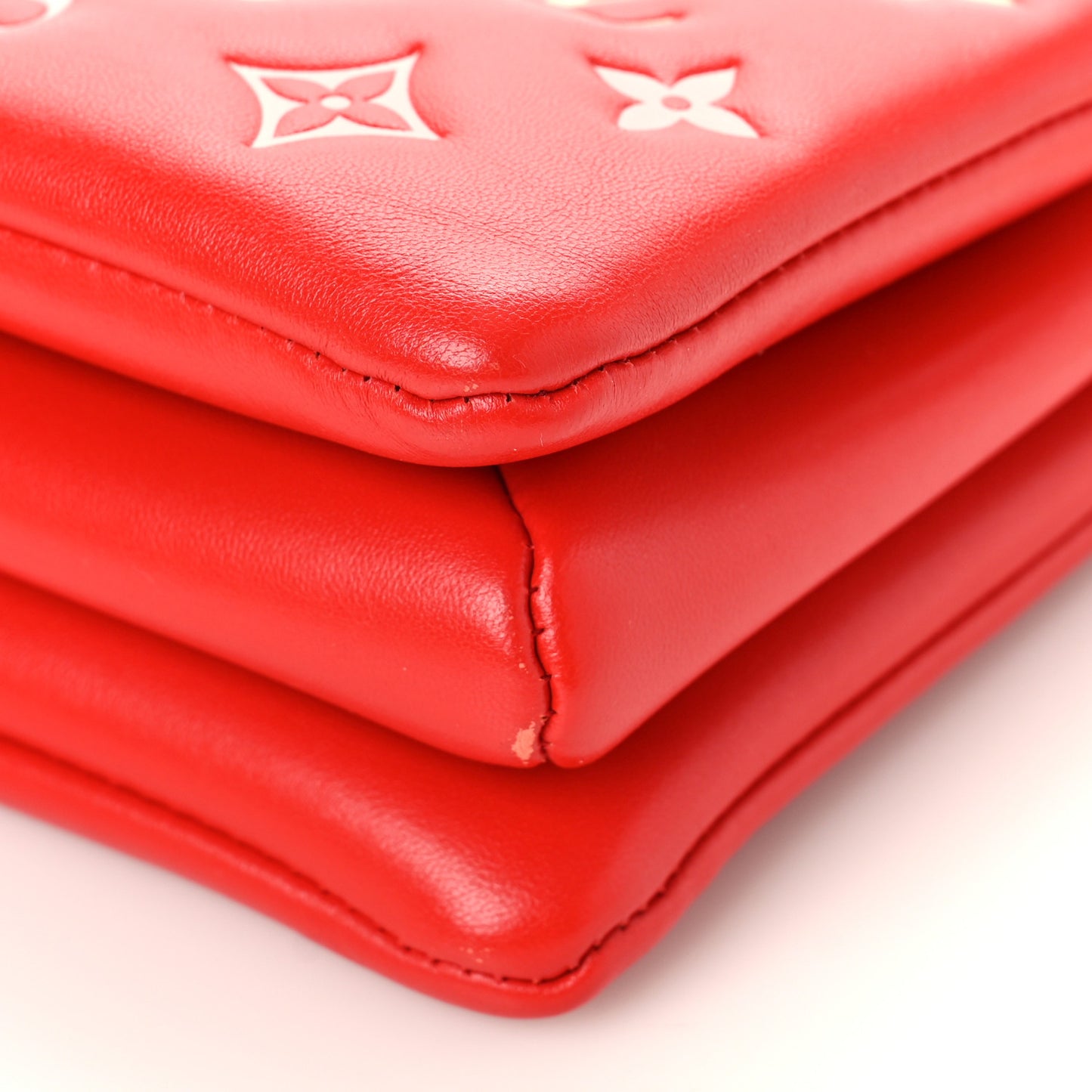 Lambskin Embossed Monogram Coussin PM Coquelicot Red